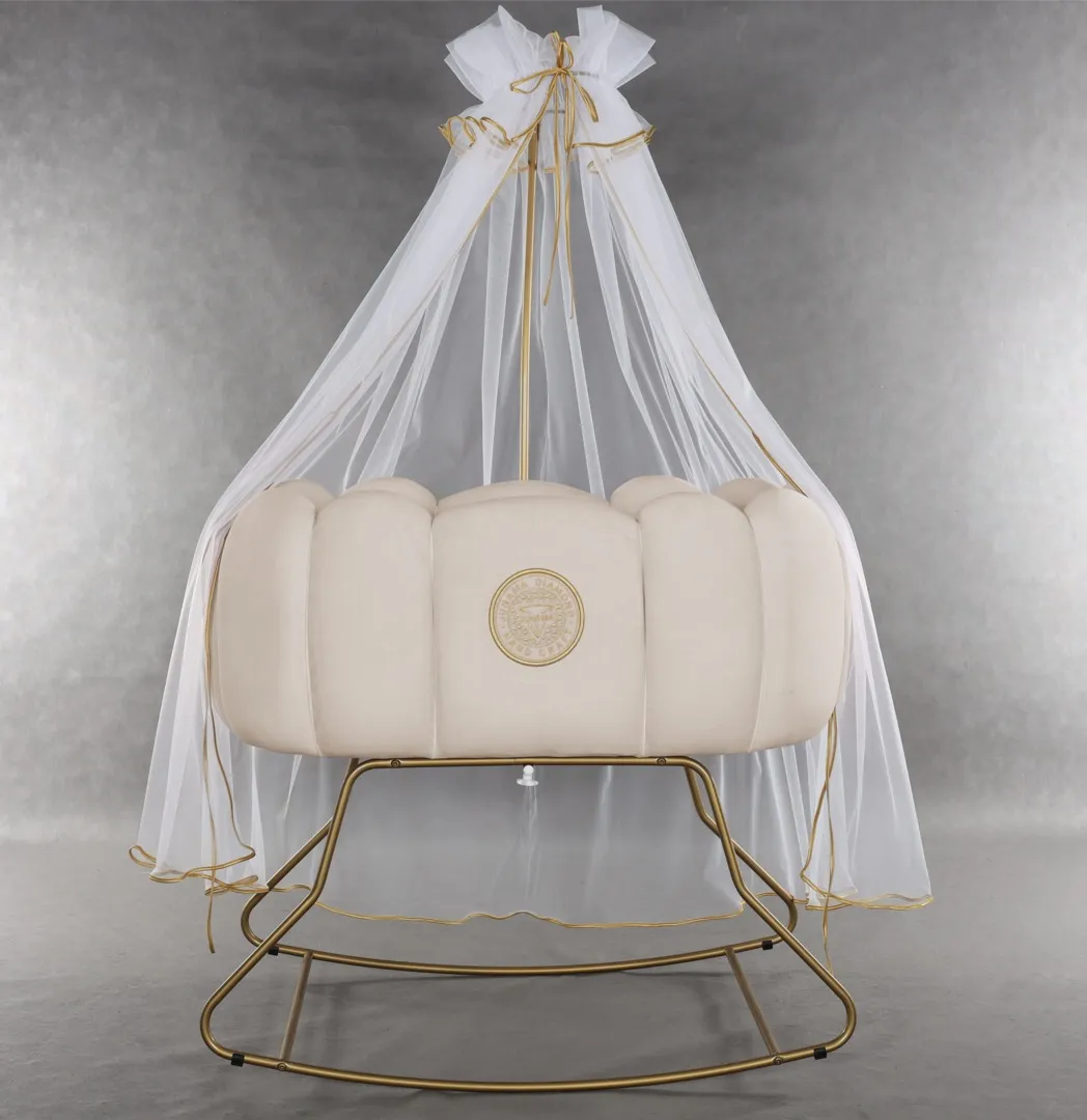Glamour Beige Cradle — Junama lüks körpə kalyaskası, şəkil 1/1