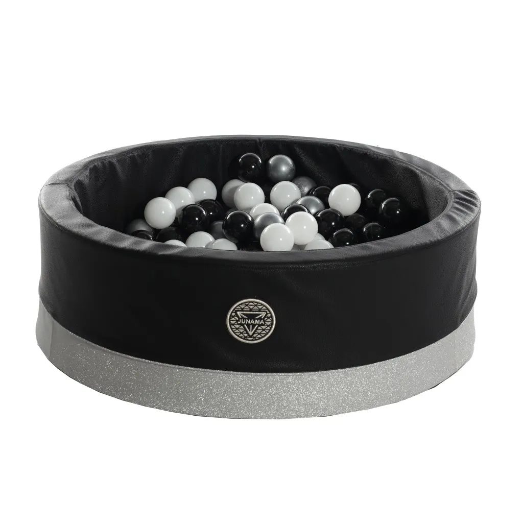 Hand Craft Glitter Black Silver Dry Pool — Junama lüks körpə kalyaskası, şəkil 1/1