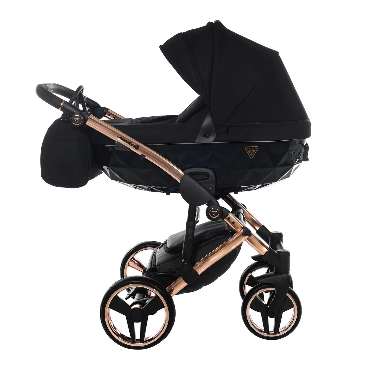 Junama Diamond S Line Black Rose Gold — Junama lüks körpə kalyaskası, şəkil 1/15