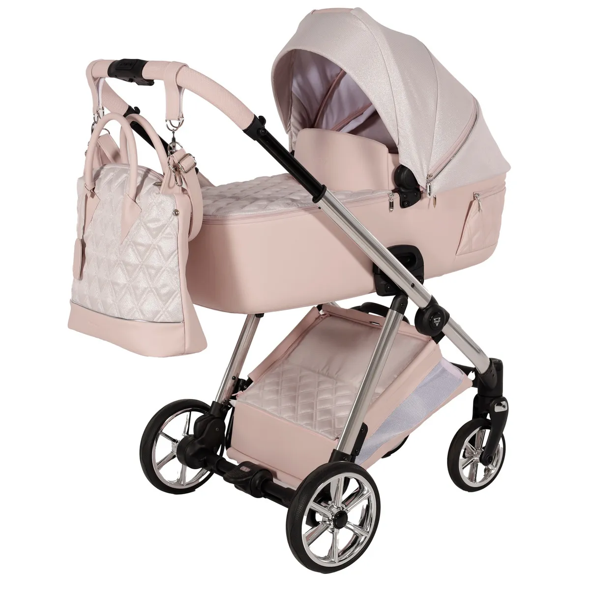 Junama Elegante Lam Pink — Junama lüks körpə kalyaskası, şəkil 1/13