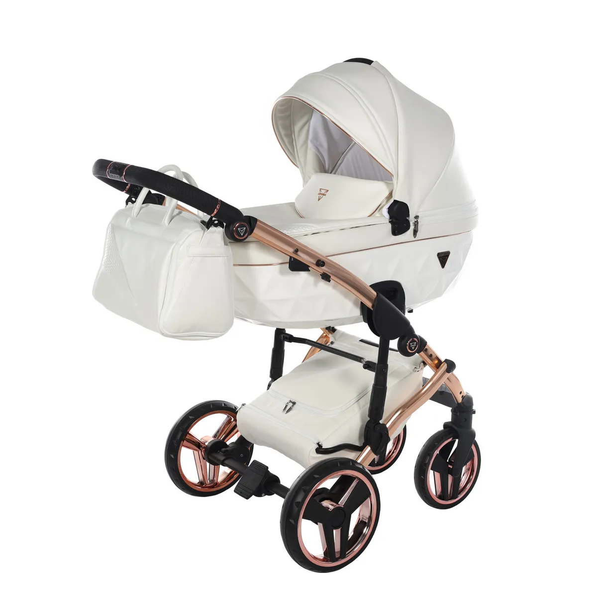Junama Fluo Individual White Rose Gold — Junama lüks körpə kalyaskası, şəkil 1/15
