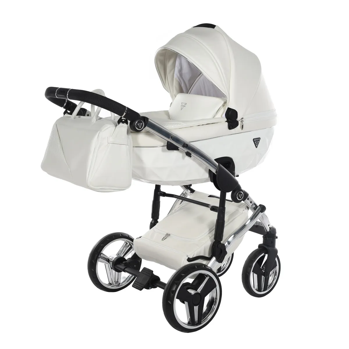 Junama Fluo Individual White Silver — Junama lüks körpə kalyaskası, şəkil 1/13