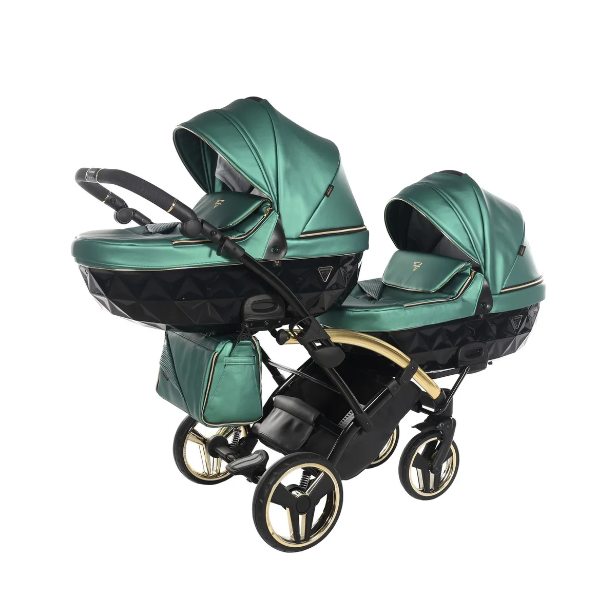 Junama Fluo Line Green Duo Slim — Junama lüks körpə kalyaskası, şəkil 1/13