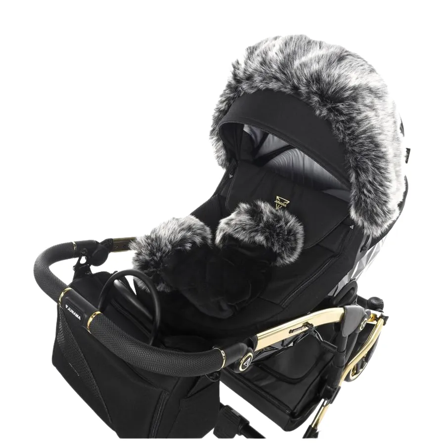 Junama Luxury Faux Fur Collar — Junama lüks körpə kalyaskası, şəkil 1/4